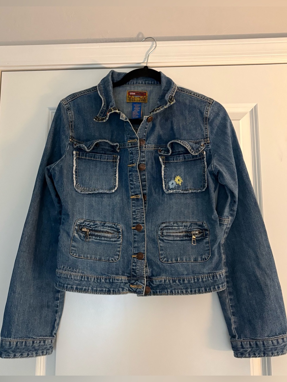Vintage Blue Asphalt Women’s Distressed Blue Denim Jacket